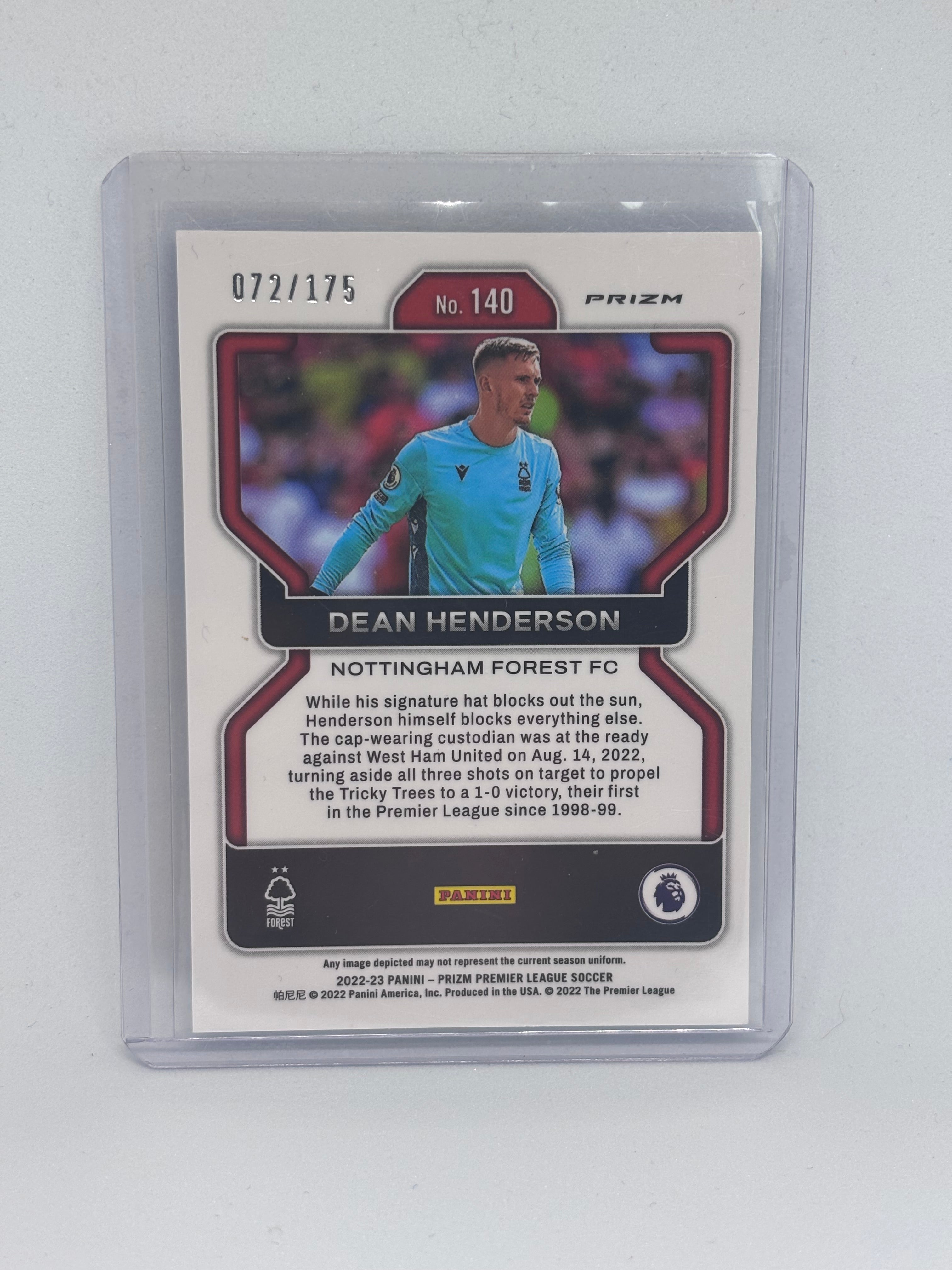 Dean Henderson Blue Prizm 072/175